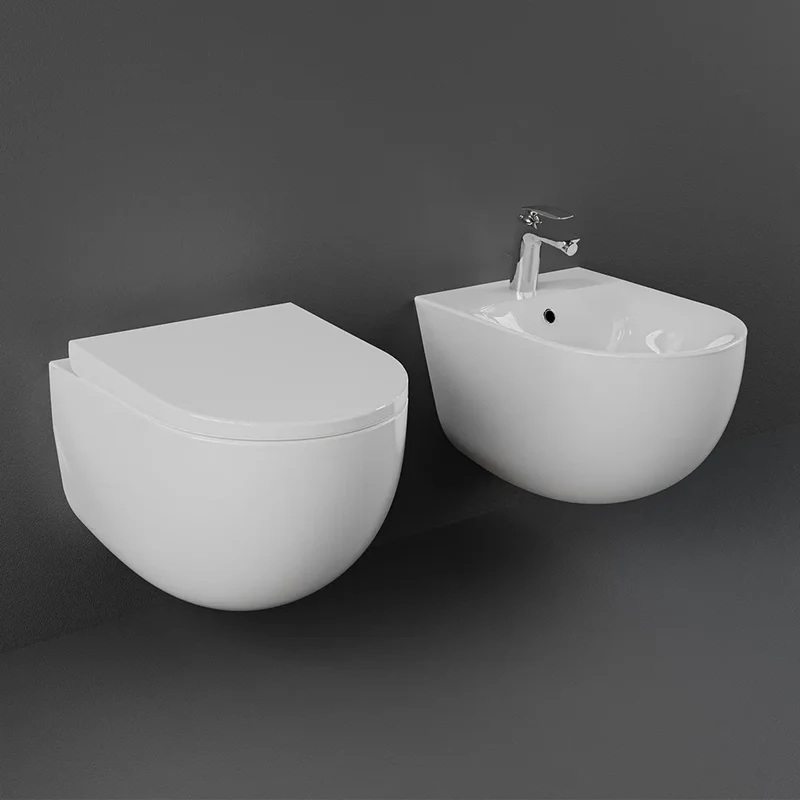 sanitari sospesi rak des scarico a parete rimless e copriwc soft close