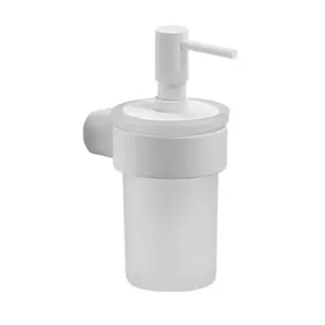dispenser dosasapone muro ottone bianco opaco vetro satinato pirenei gedy