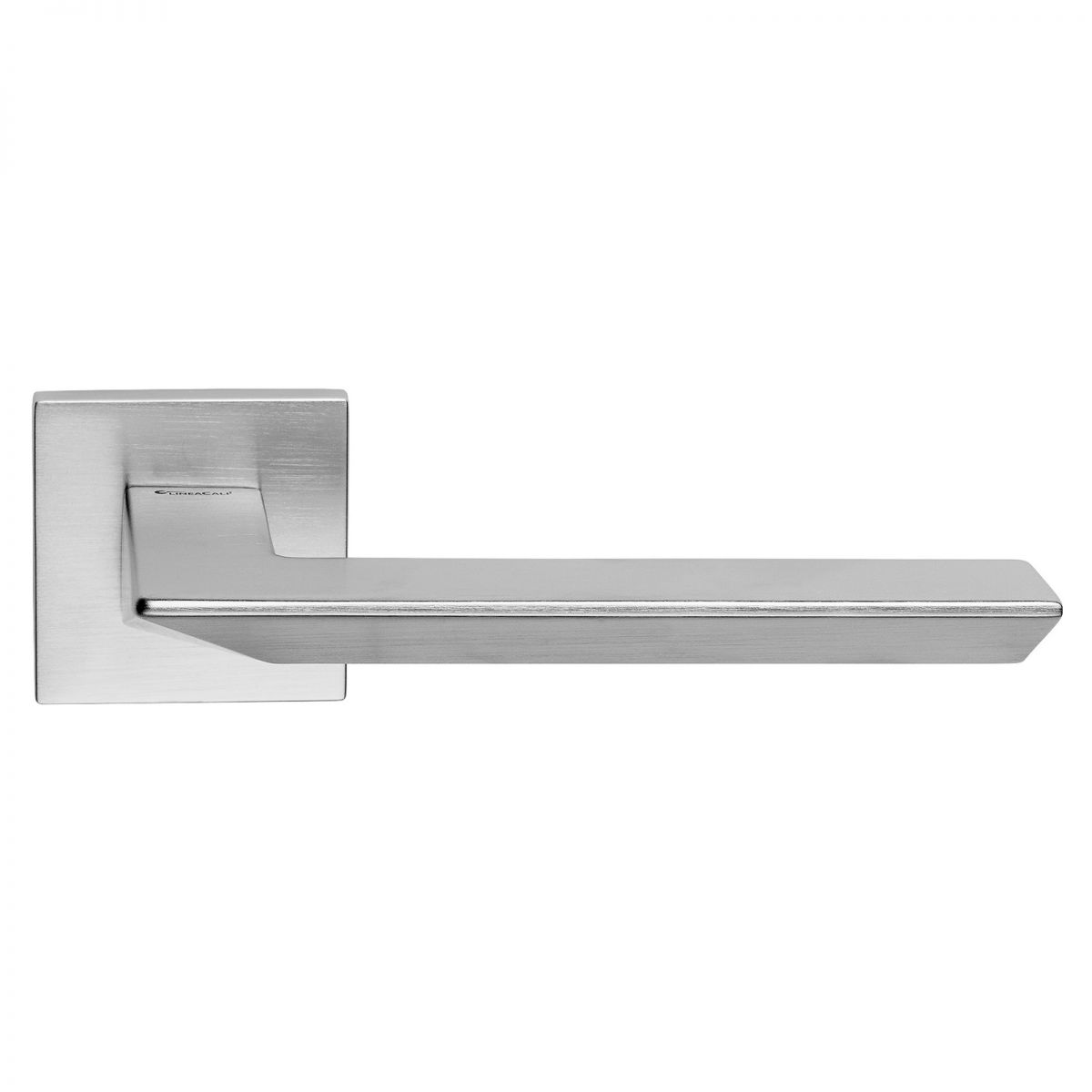 maniglia per porta interna trio zincral linea cali rosetta quadrata bassa