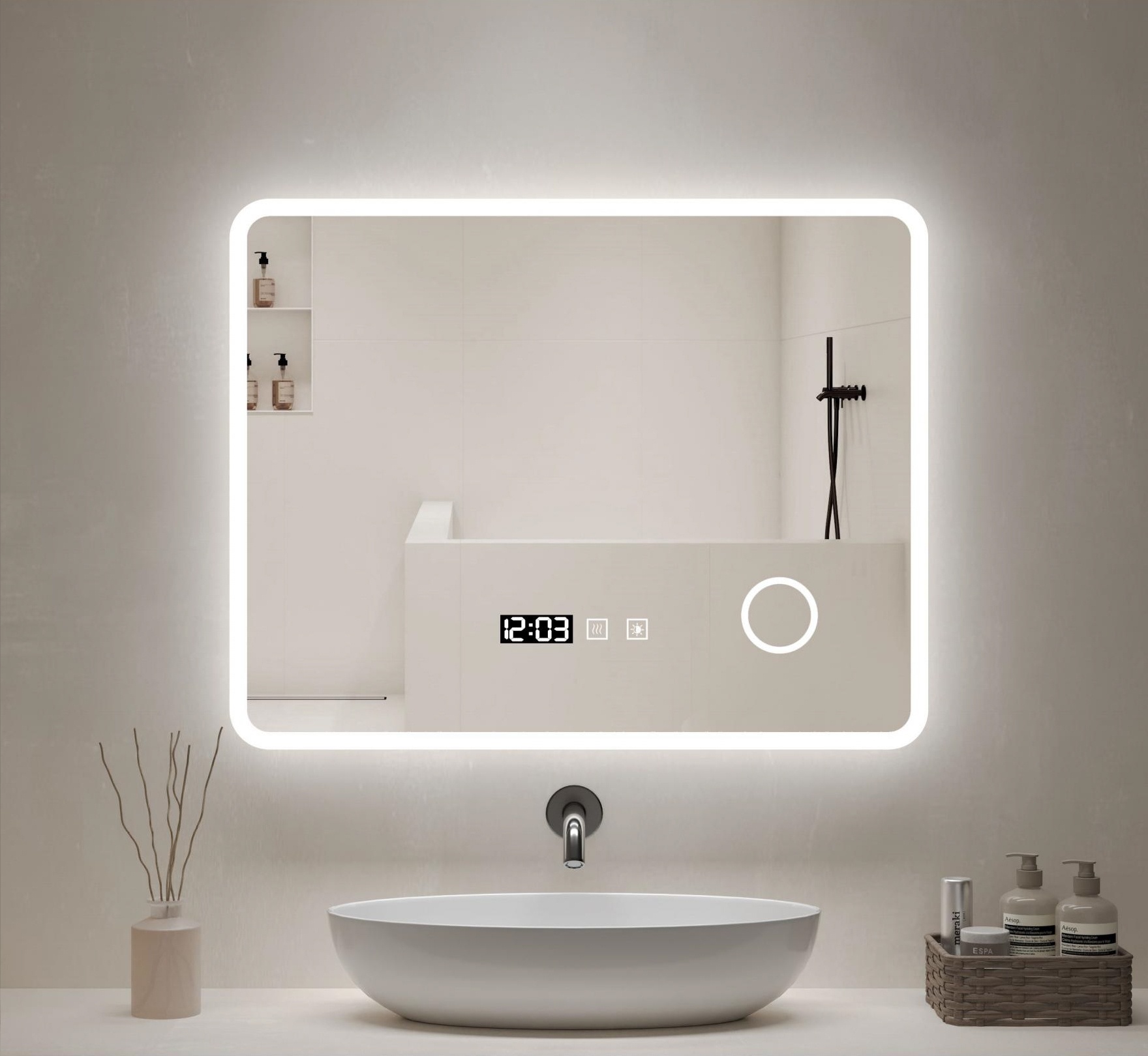 Specchio Led Touch System + Anti-Appannamento Paris